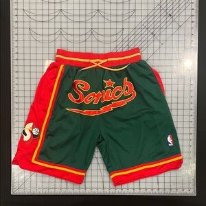 Just Don Green and Red Athletic Shorts